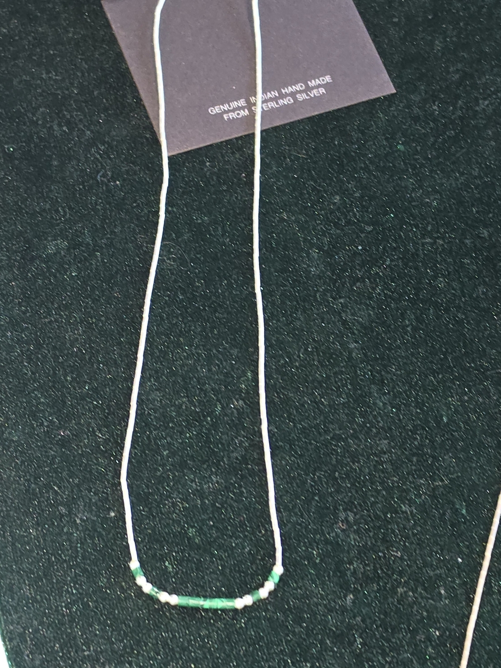 Handmade Sterling Silver & Malachite Beaded Necklace